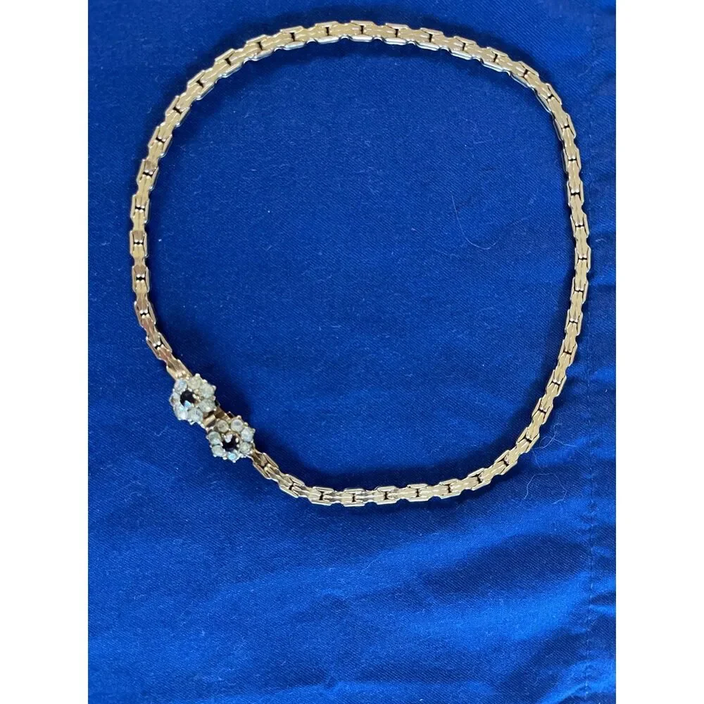 Vintage Gold Tone Link Chocker Necklace 15.5